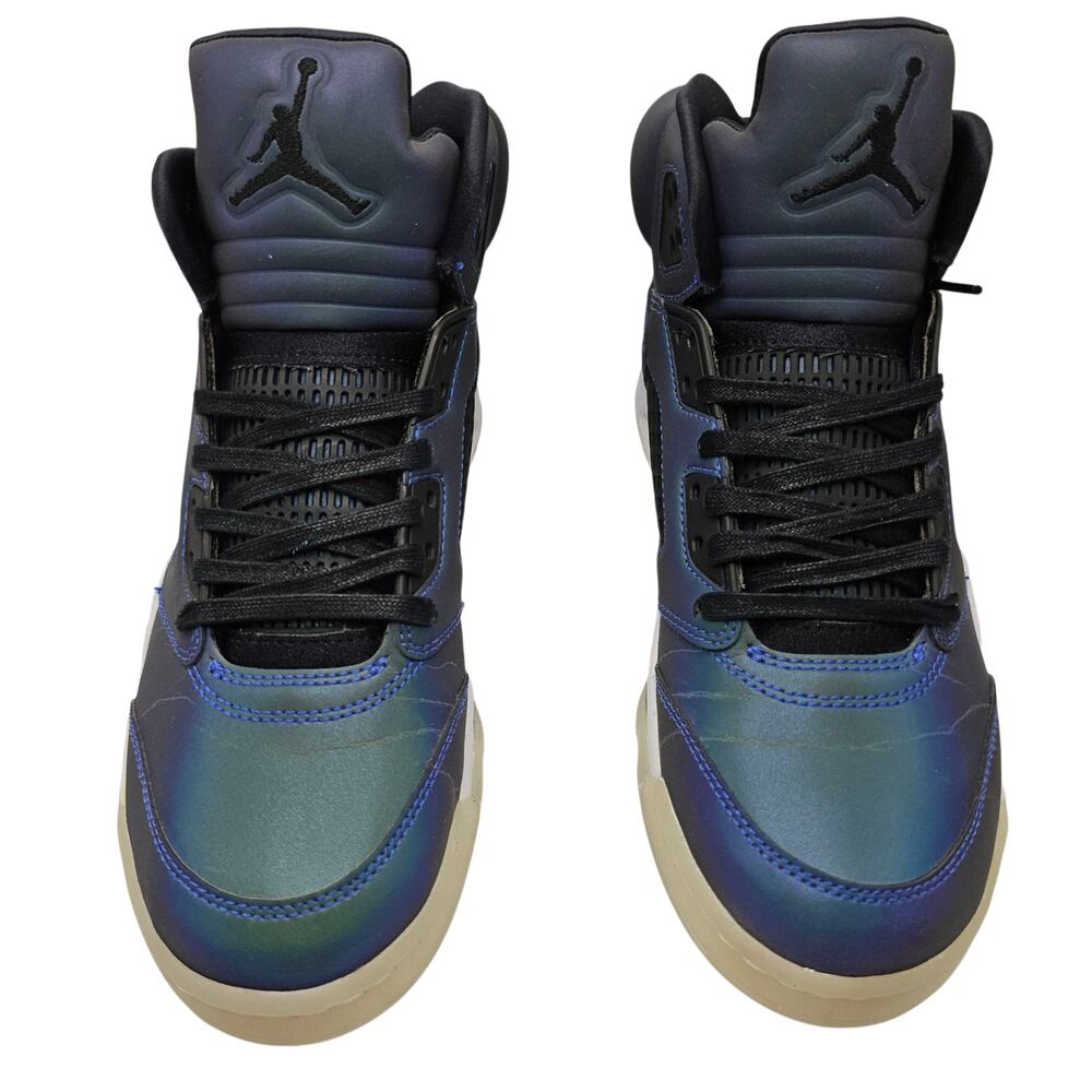 Nike Air Jordan 5 Retro Iridescent Oil Grey Blue Womens 8 Sneakers - Picture 3 of 10